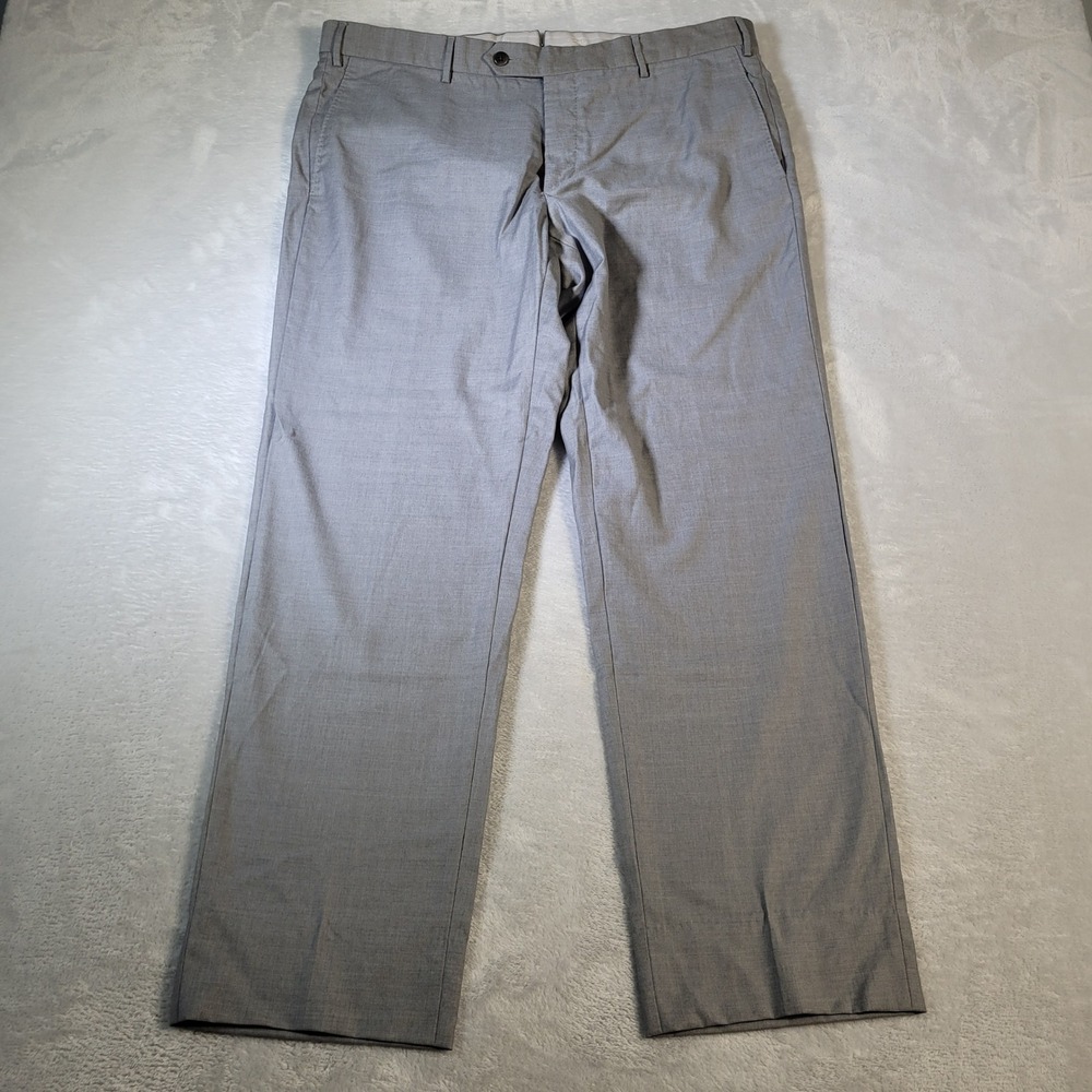 Zanella Pants Mens 36x30.5 Gray Dress Loro Piana Tasmanian Super 150s Wool Italy